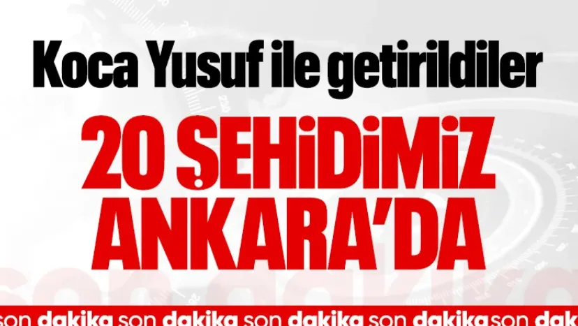 Şehitlerin naaşlarını taşıyan uçak Ankara